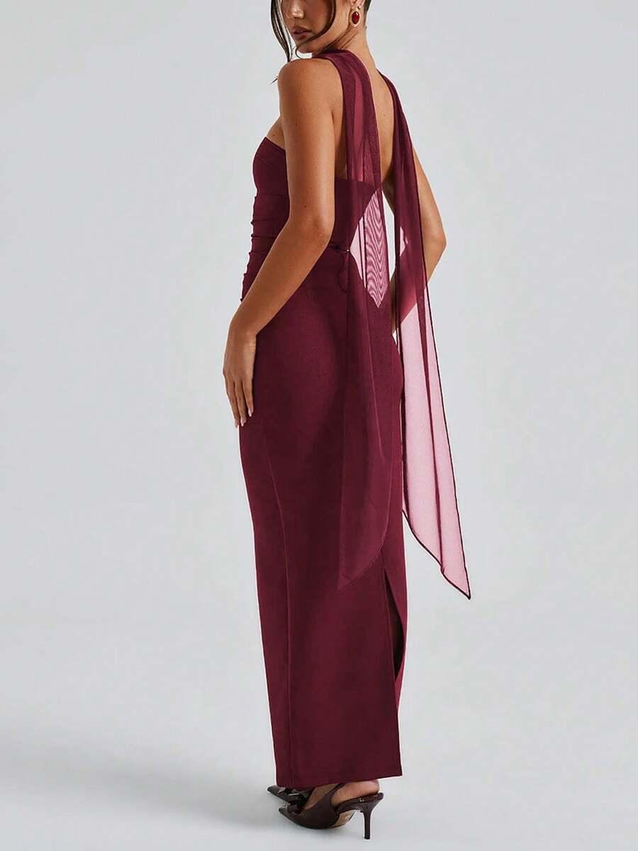 SHEIN CZERWONA MAXI SUKIENKA S09__M