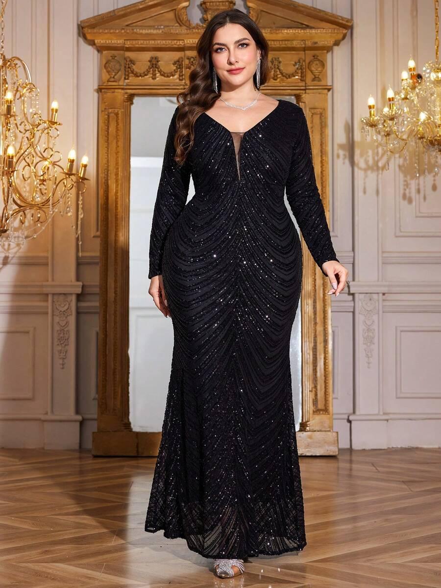 SHEIN CZARNA MAXI SUKIENKA S06__46