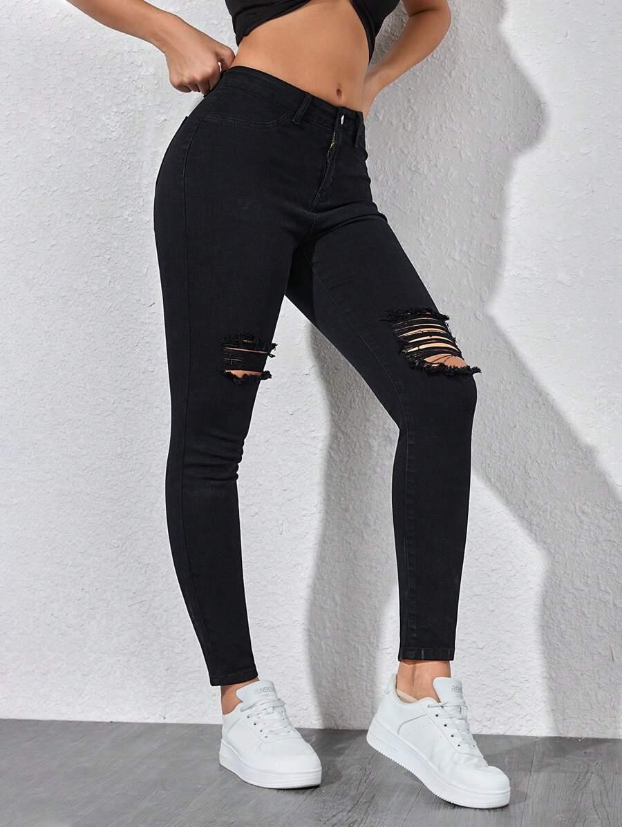SHEIN CZARNE SPODNIE JEANS S06__M