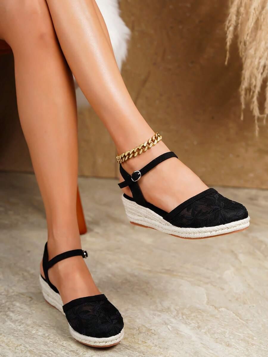 SHEIN CZARNE ESPADRYLE KOTURN S06__41
