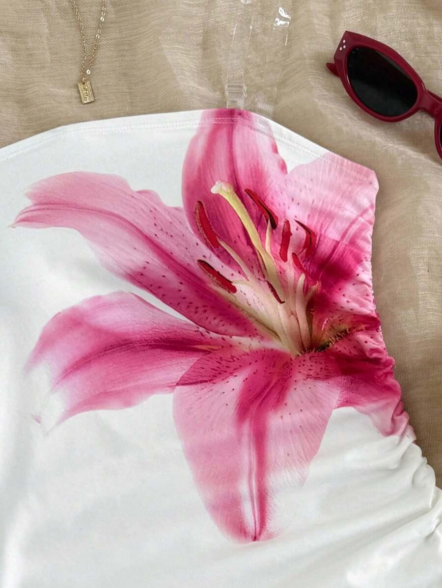 SHEIN SUKIENKA BEZ RĘKAWÓW KWIATY S06__122-128
