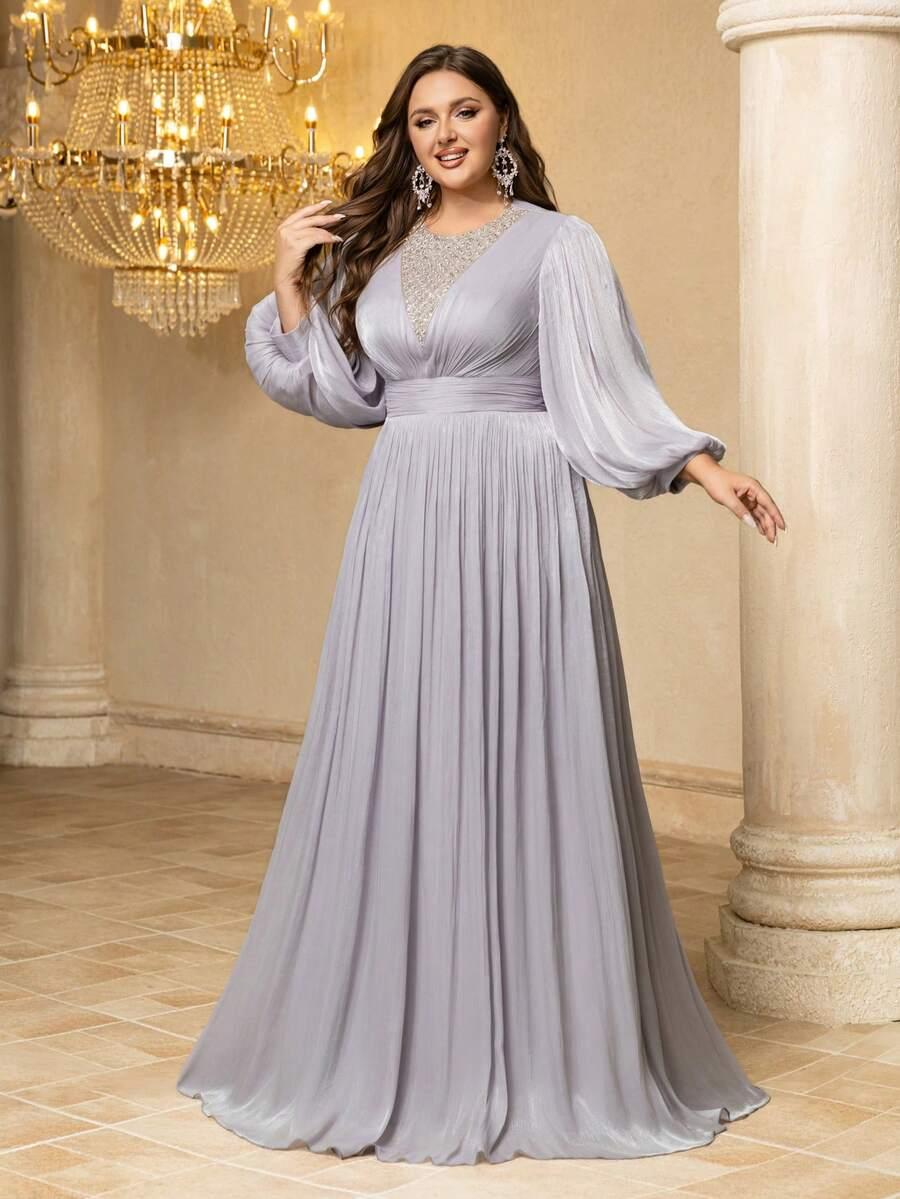 SHEIN SREBRNA MAXI SUKIENKA S06__XXL