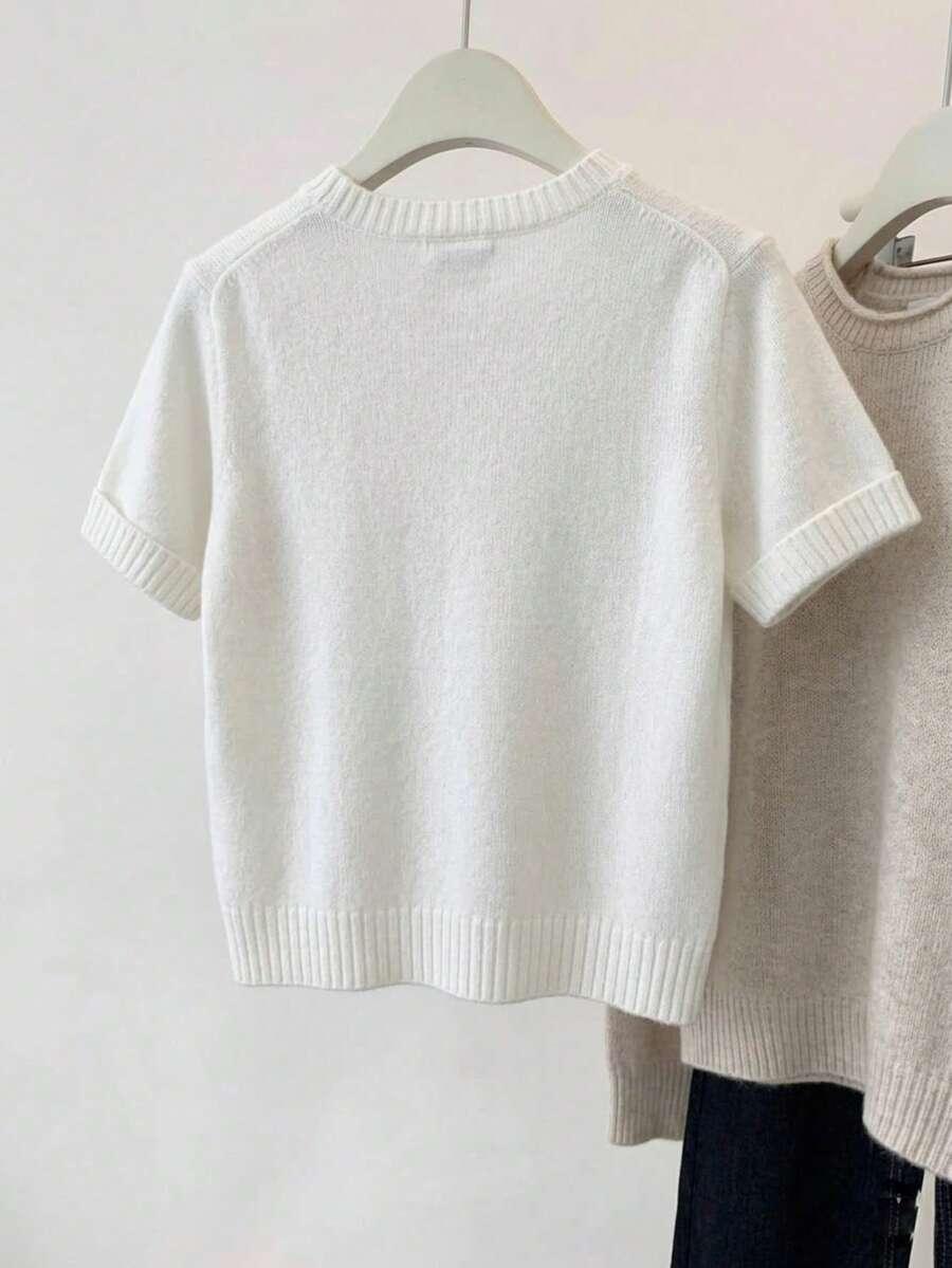 SHEIN BIAŁY TOP KRÓTKI RĘKAW S06__S