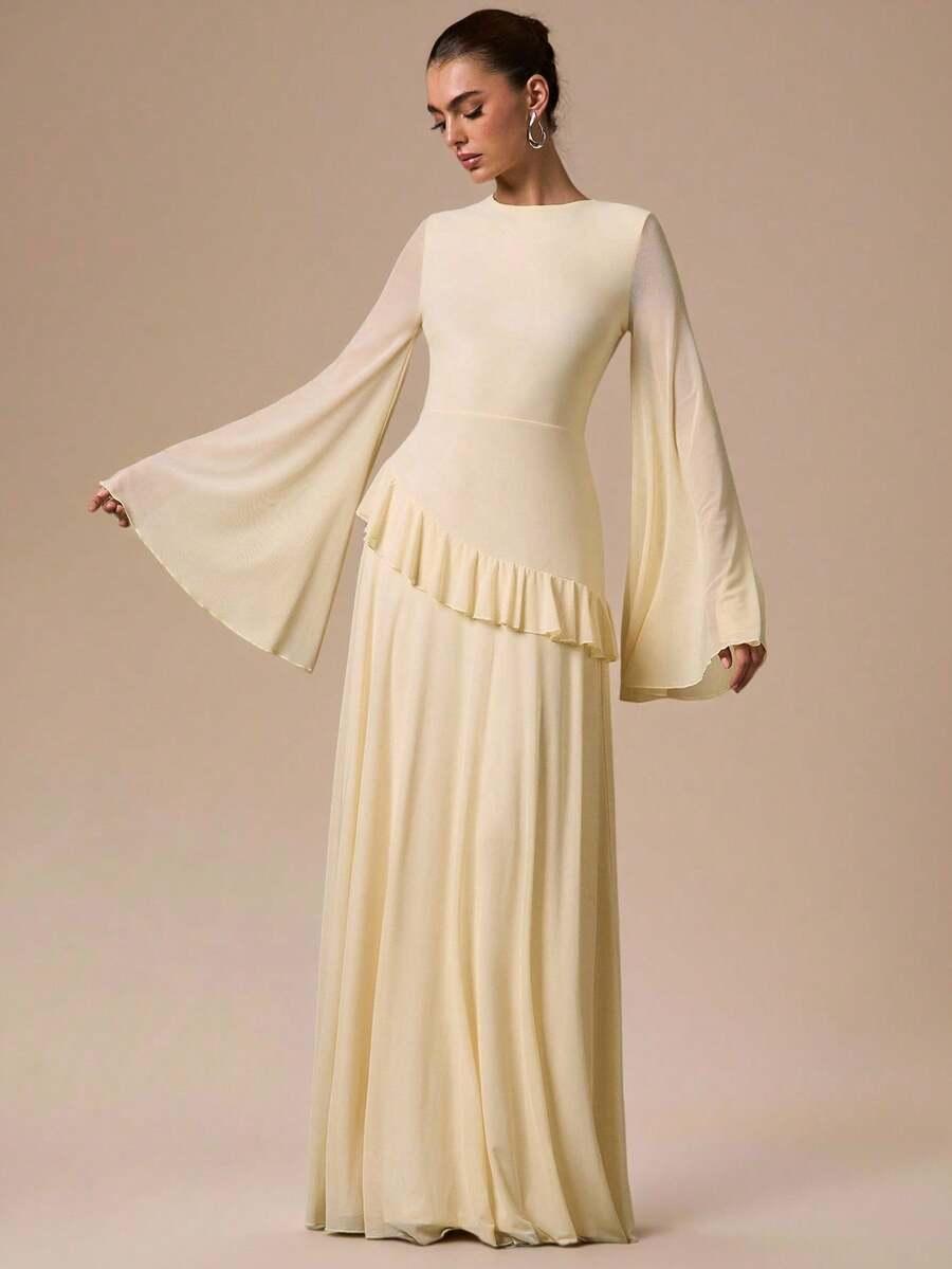 SHEIN ŻÓŁTA MAXI SUKIENKA S06__XS