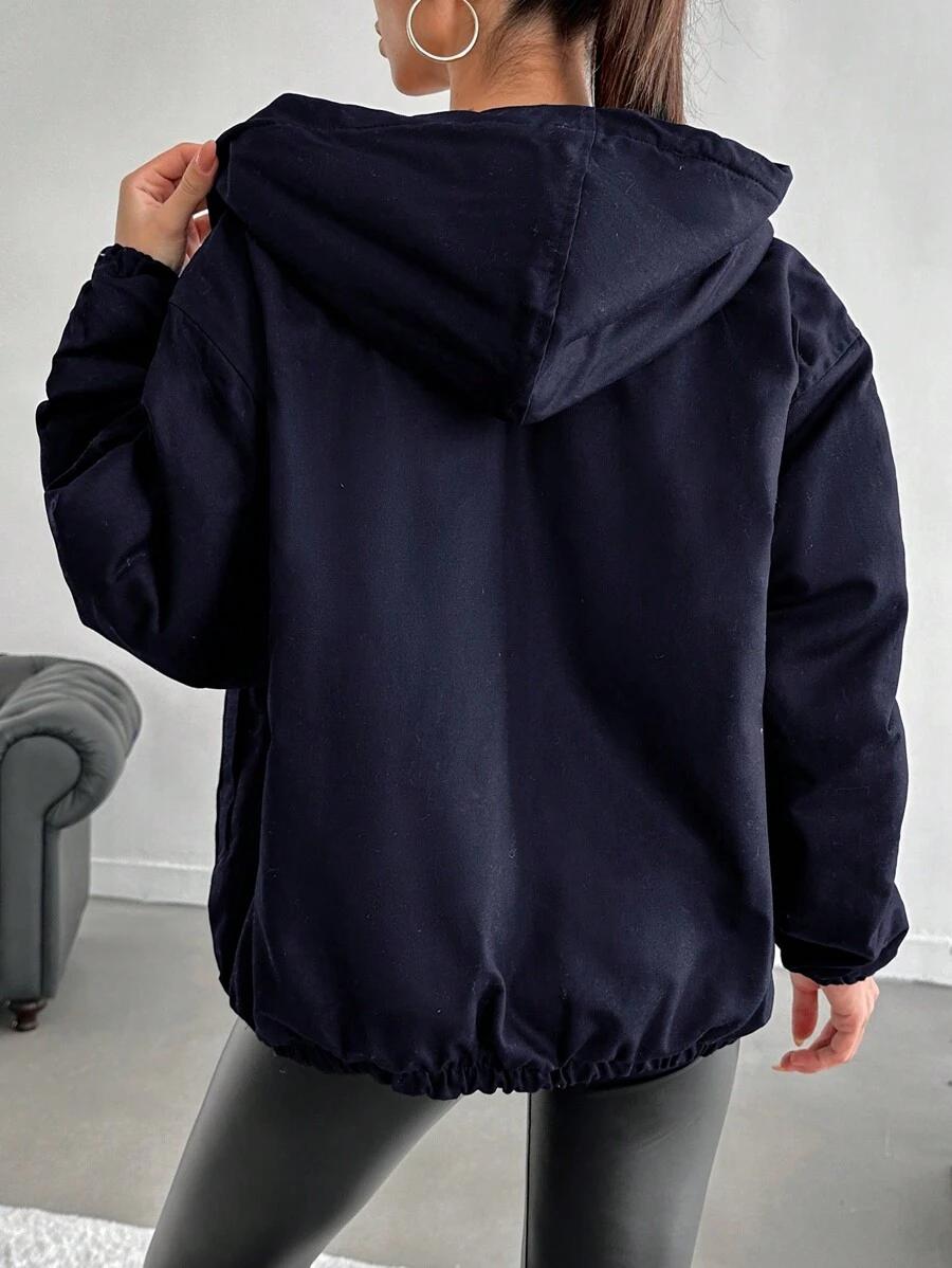 SHEIN GRANATOWA KURTKA Z KAPTUREM S06__XL