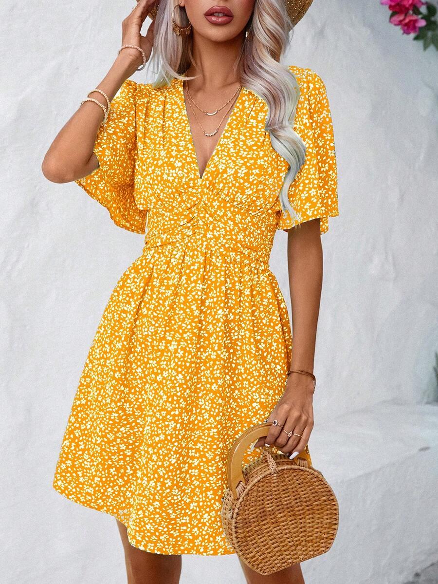 SHEIN ŻÓŁTA MINI SUKIENKA S09__L