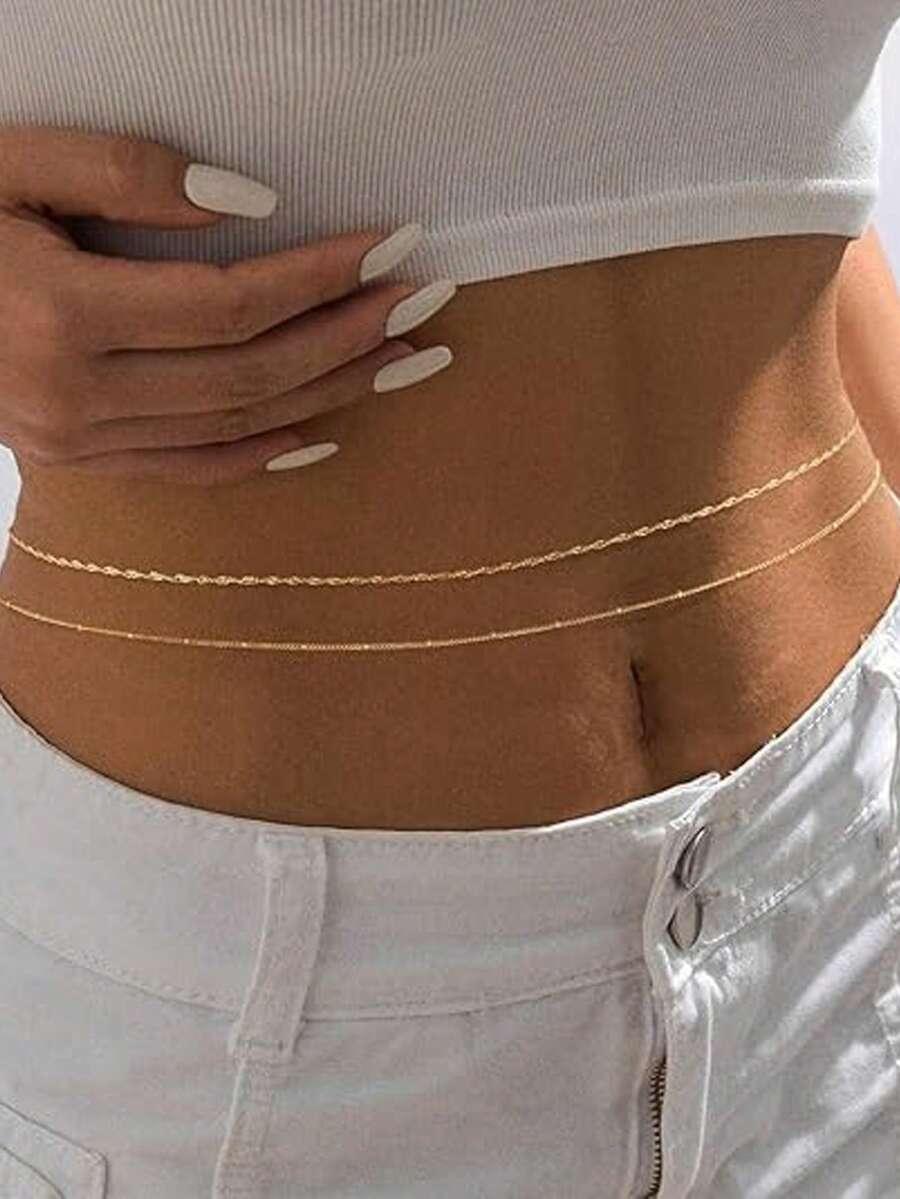 SHEIN ZŁOTY ŁAŃCUSZEK NA BRZUCH 2-PACK S07