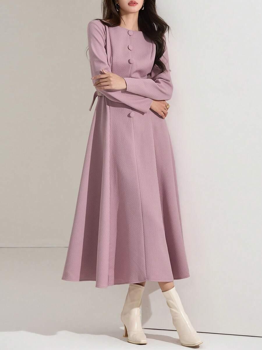 SHEIN RÓŻOWA SUKIENKA GUZIKI OZDOBNE S06__M