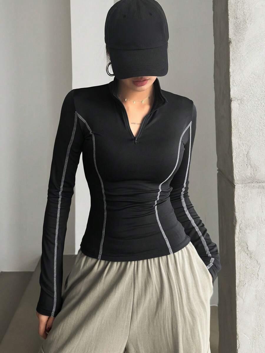 SHEIN BLUZKA DŁUGI RĘKAW ZAMEK S06__XL