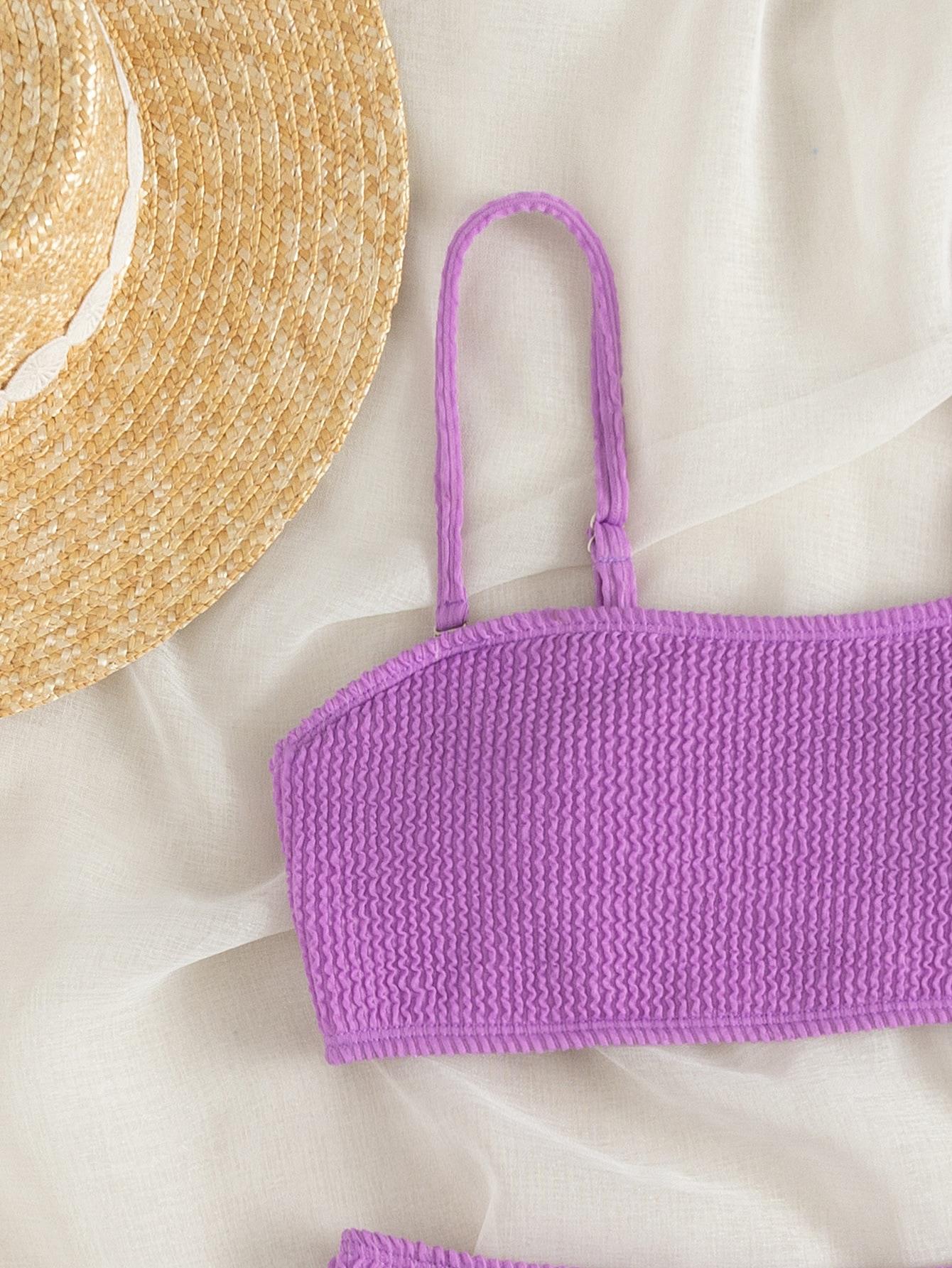 SHEIN DWUCZĘŚCIOWY STRÓJ KĄPIELOWY TEKSTURA S09__M