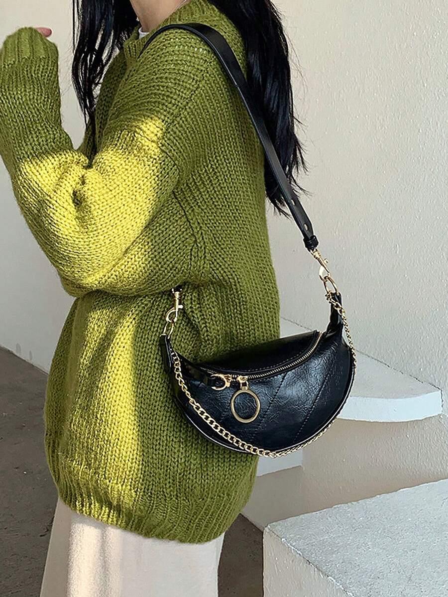 SHEIN CZARNA TOREBKA IMITACJA SKÓRY ZAMEK S07__23X15