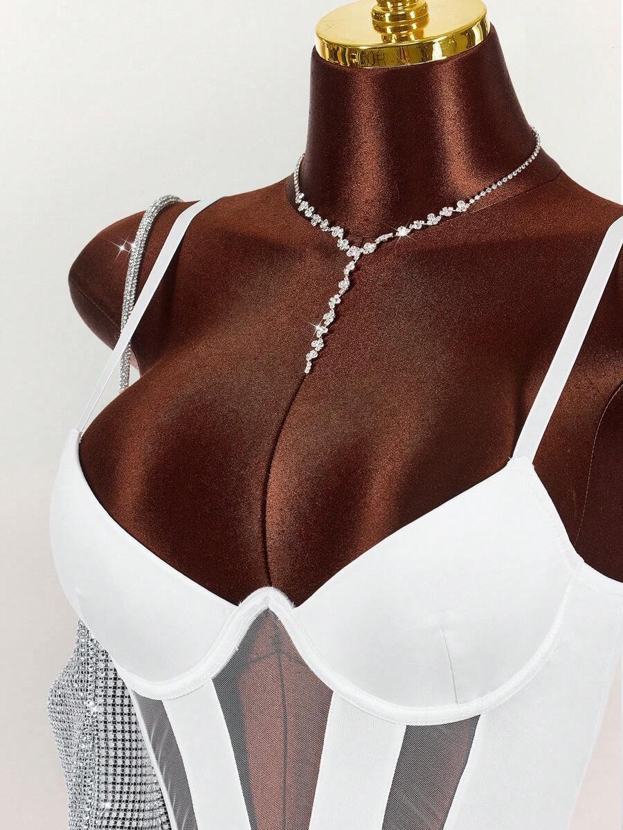 SHEIN BODY NA RAMIĄCZKACH SIATECZKA S06__M