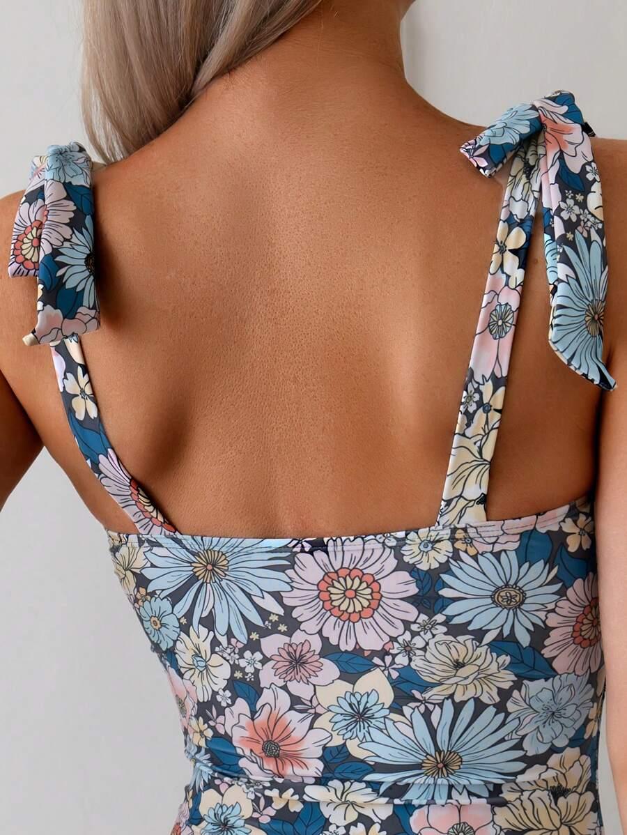 SWIM BASICS JEDNOCZĘŚCIOWY STRÓJ KĄPIELOWY WZÓR KWIATY S09__M