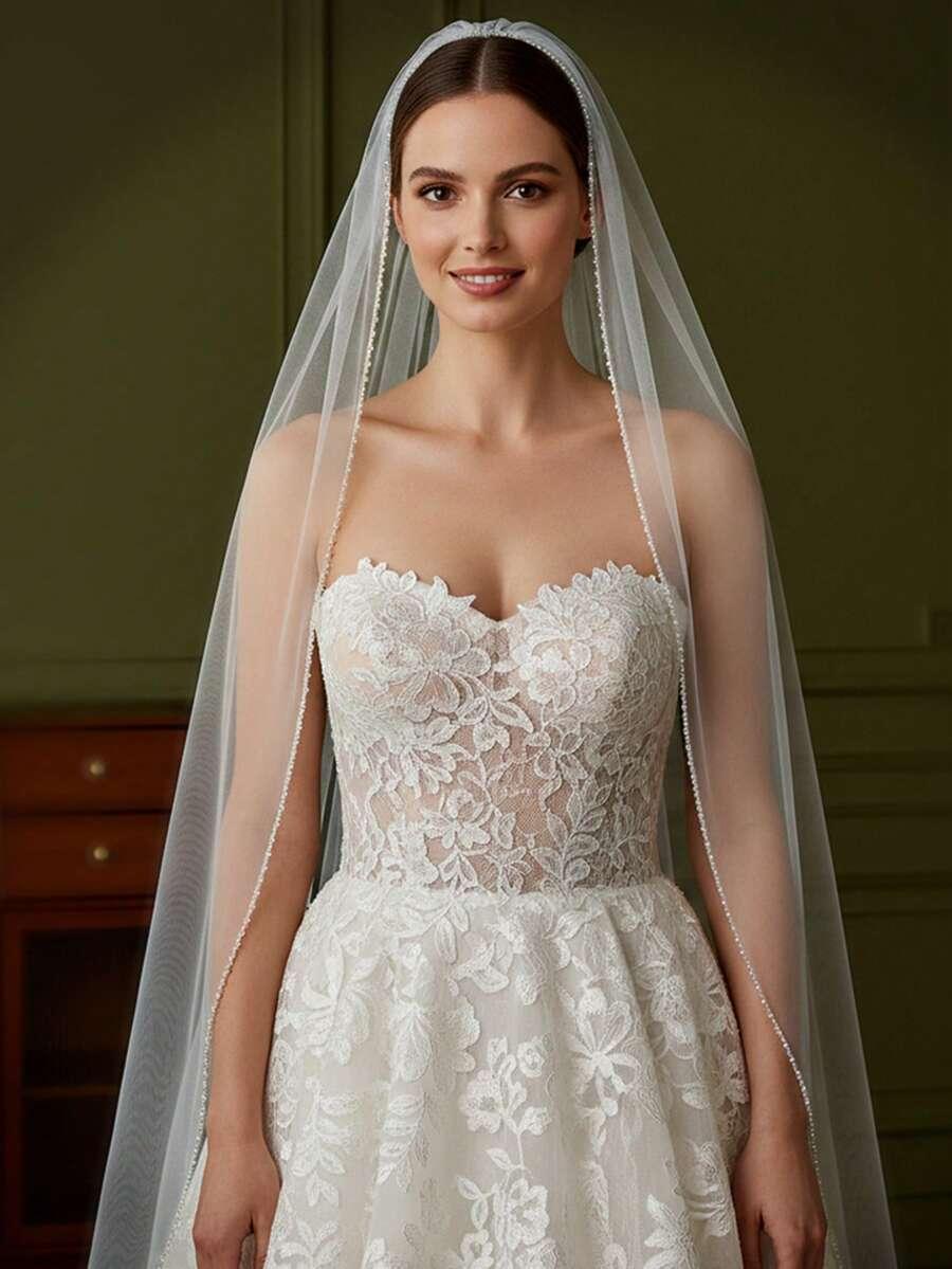SHEIN WELON ŚLUBNY ZDOBIENIE S07__3M