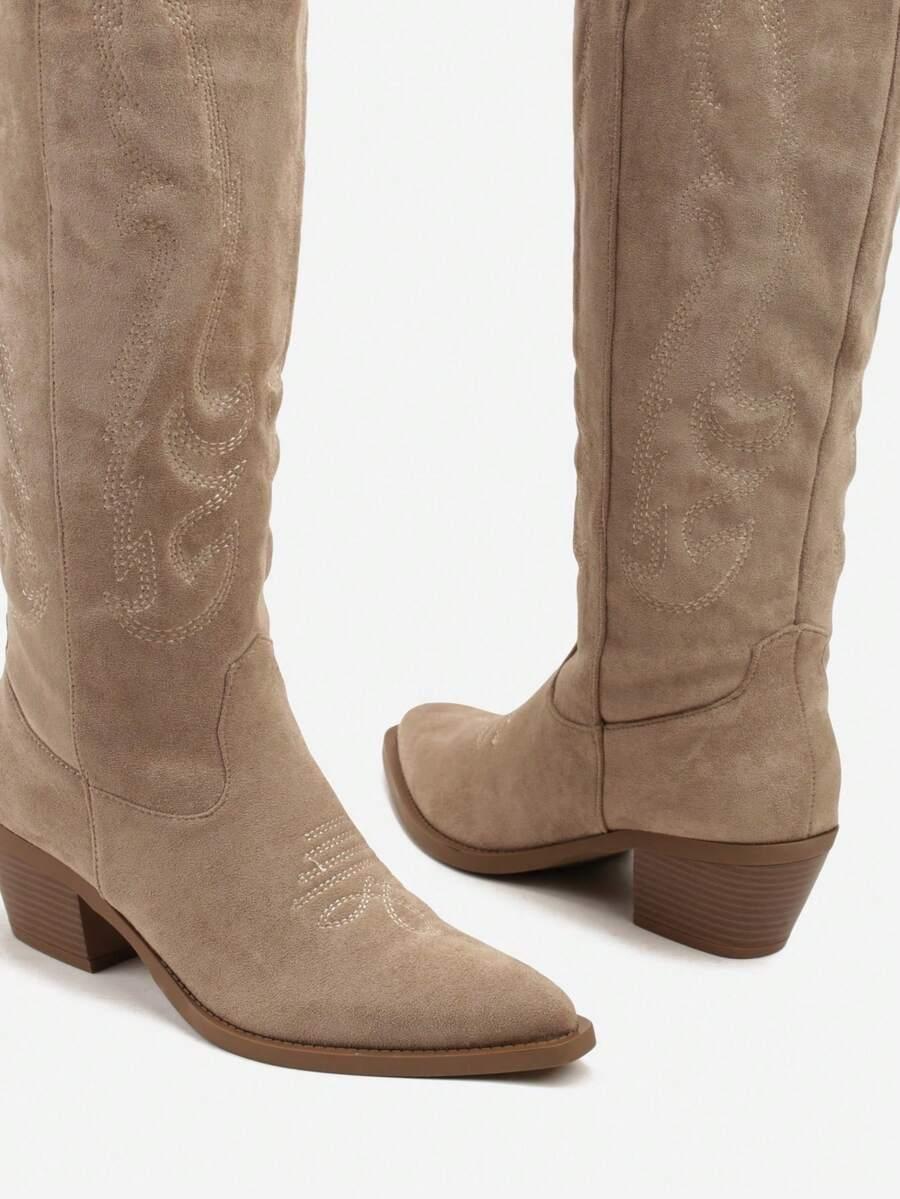 SHEIN BEŻOWE KOZAKI KOWBOJKI W01__40