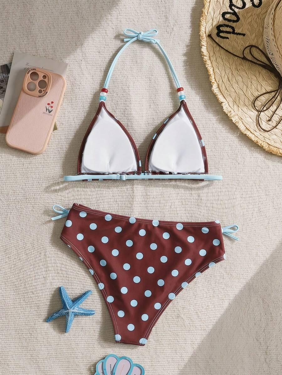 SHEIN DWUCZĘŚCIOWY STRÓJ KĄPIELOWY GROSZKI S09__152/158