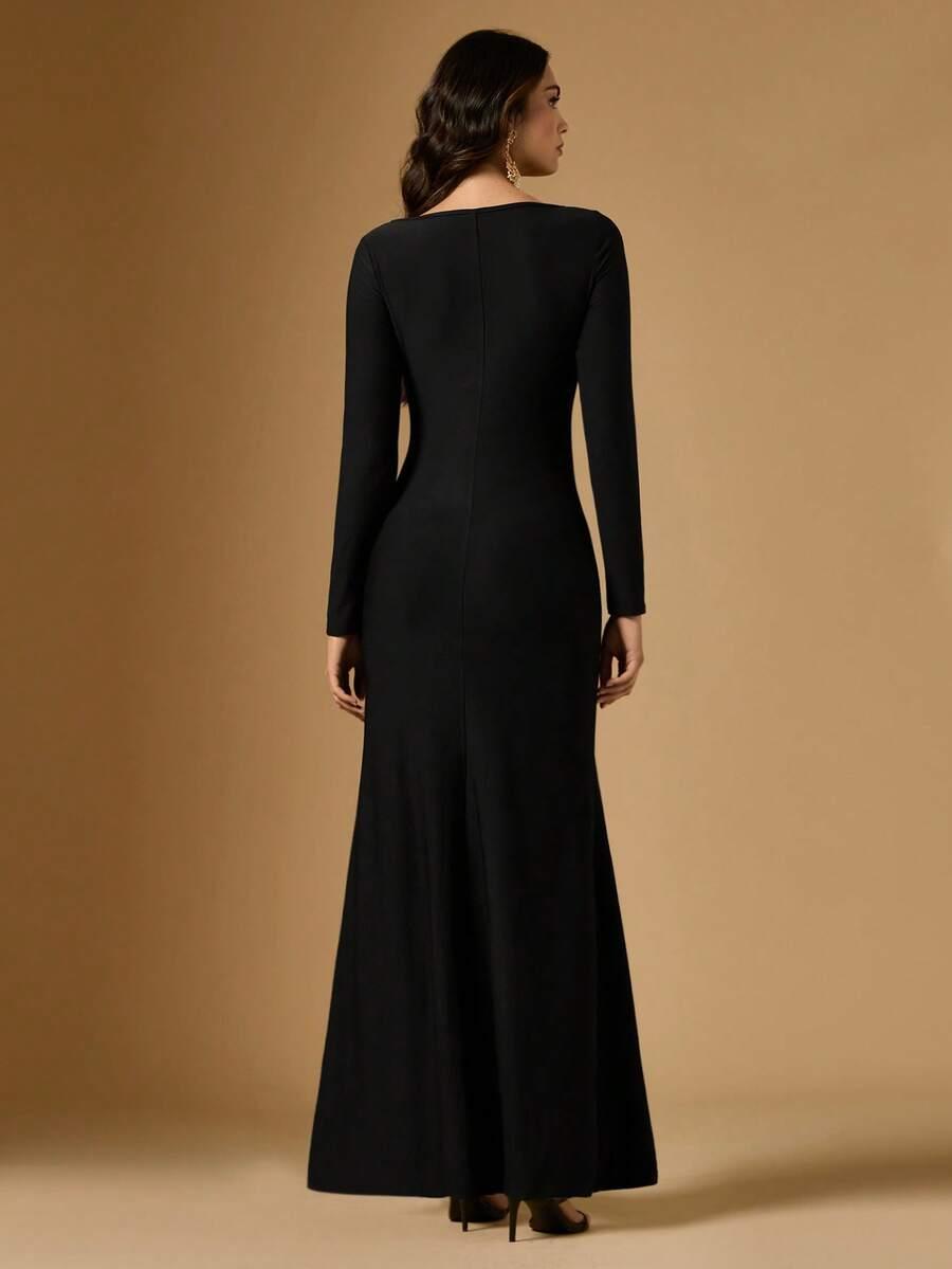 BRIARWYN CZARNA MAXI SUKIENKA S06__XS