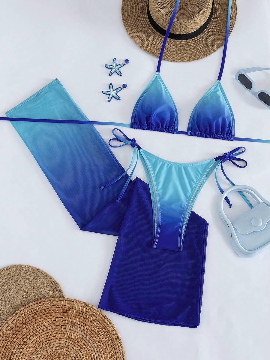 SHEIN DWUCZĘŚCIOWY STRÓJ KĄPIELOWY NARZUTKA KOMPLET S09__XS