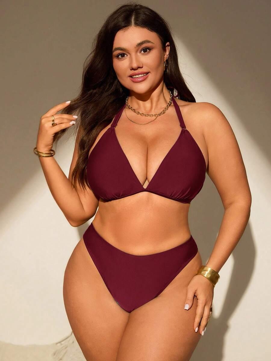 SHEIN BORDOWY DWUCZĘŚCIOWY STRÓJ KĄPIELOWY S09__48