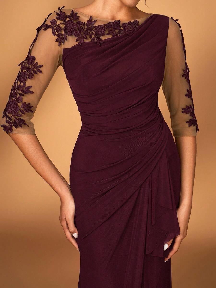 SHEIN BORDOWA MAXI SUKIENKA S06__XXL