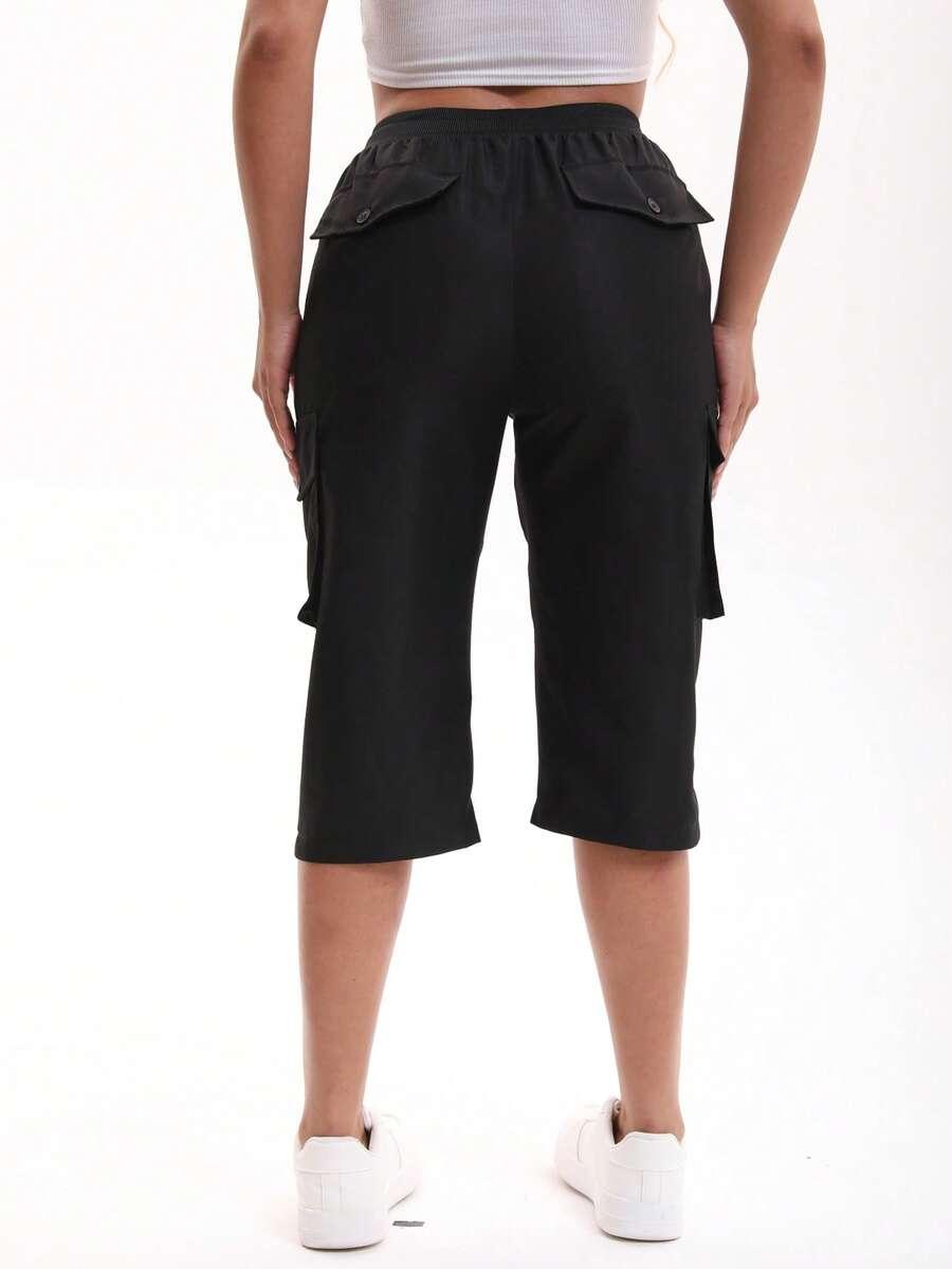 SHEIN CZARNE SPODNIE RYBACZKI S06__M
