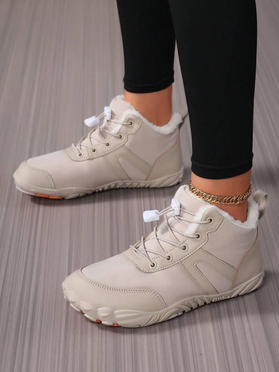 SHEIN BEŻOWE OCIEPLANE BUTY TREKKINGOWE W01__43