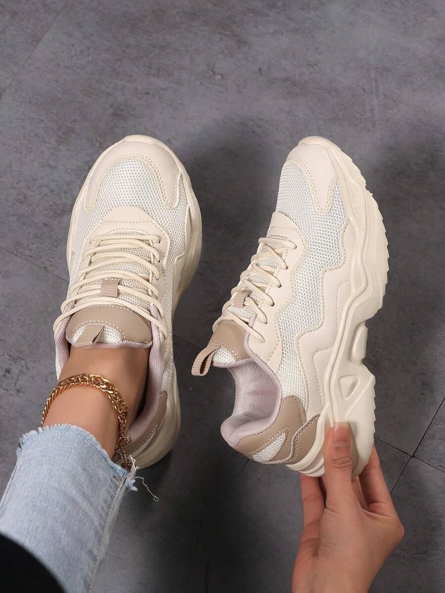 SHEIN BEŻOWE SZNUROWANE BUTY SPORTOWE S06__39