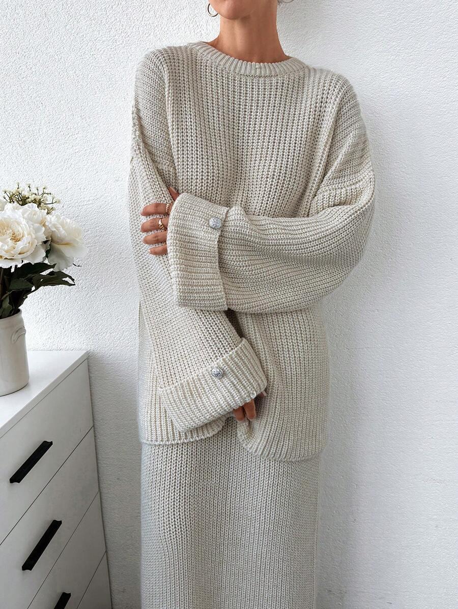 SHEIN SWETER SPÓDNICA KOMPLET S06__M