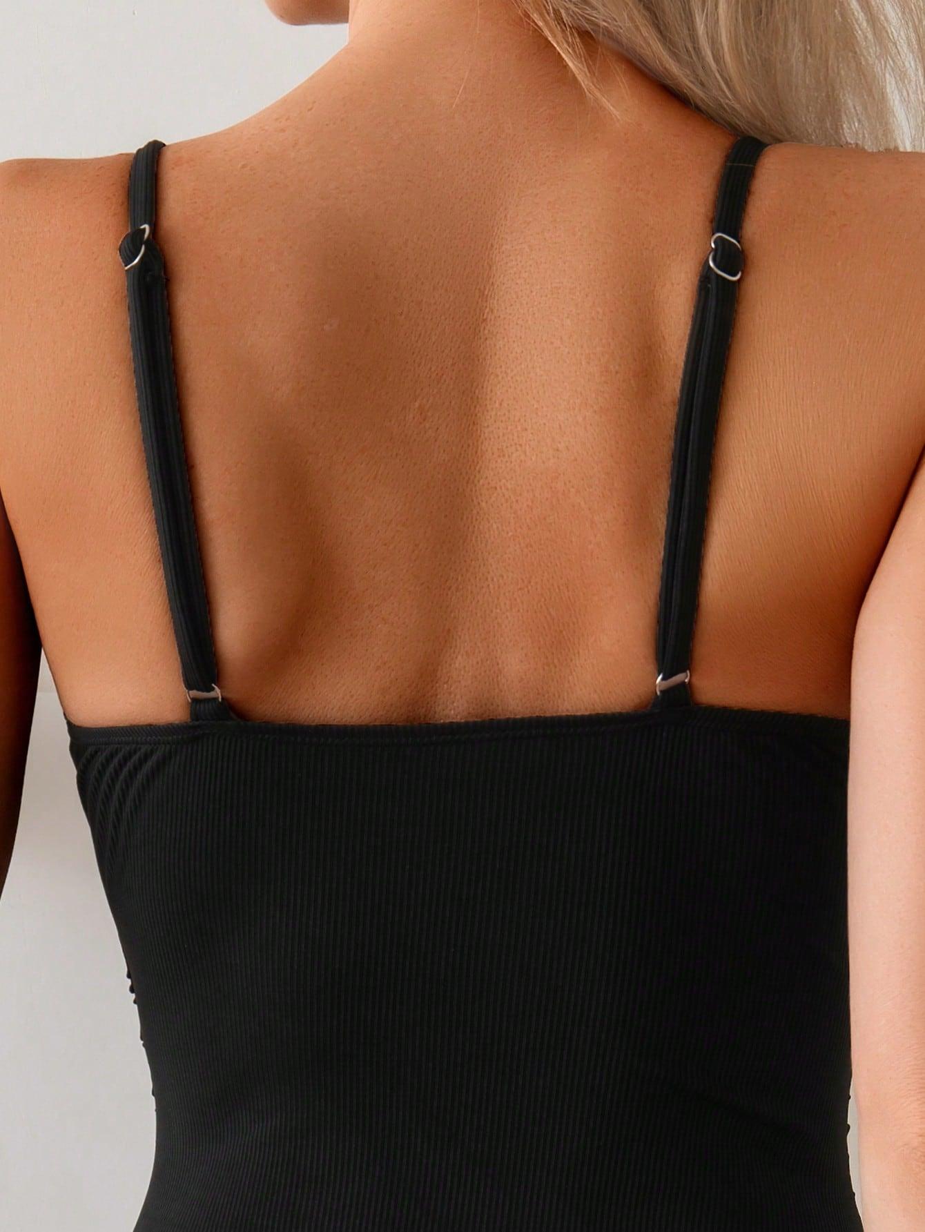 SHEIN CZARNY JEDNOCZĘŚCIOWY STRÓJ KĄPIELOWY S06__XL