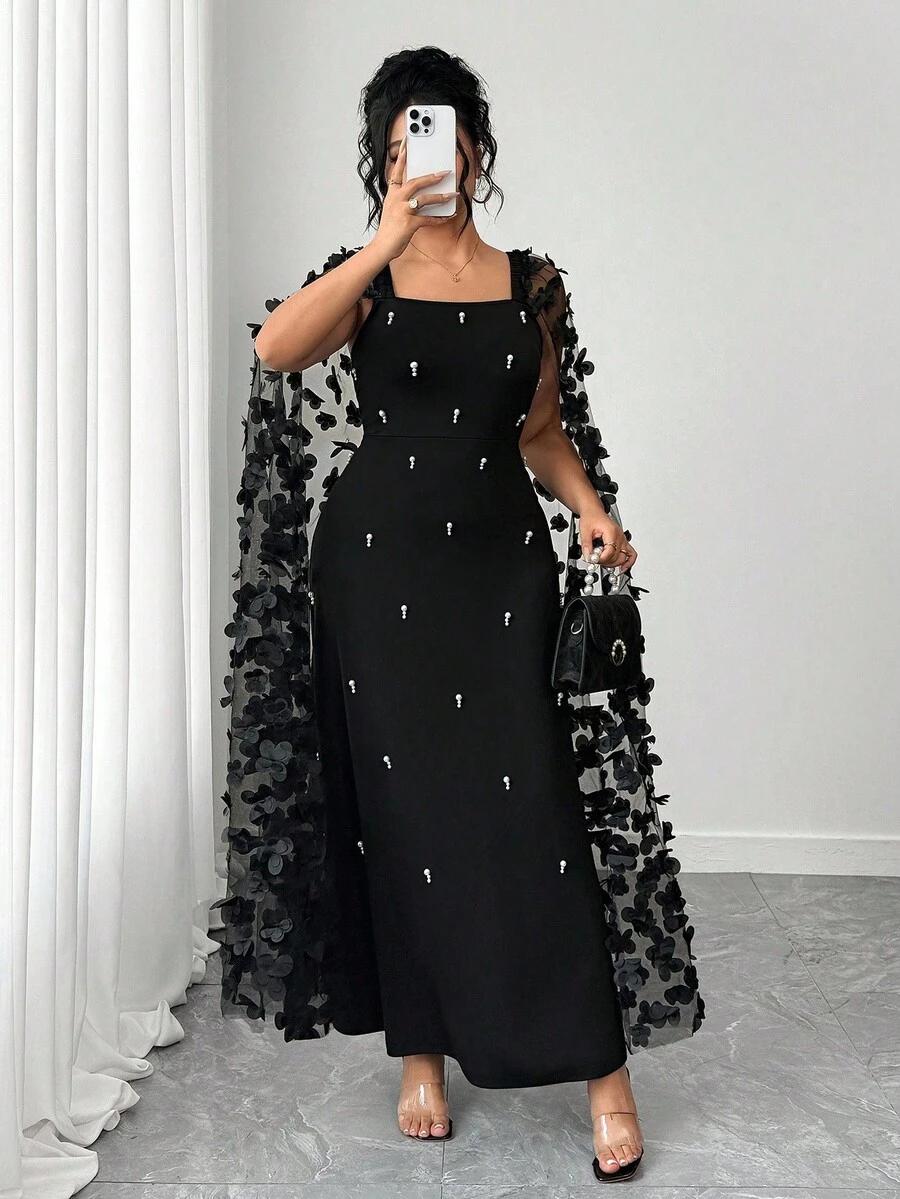 SHEIN CZARNA SUKIENKA ZDOBIENIA S06__46