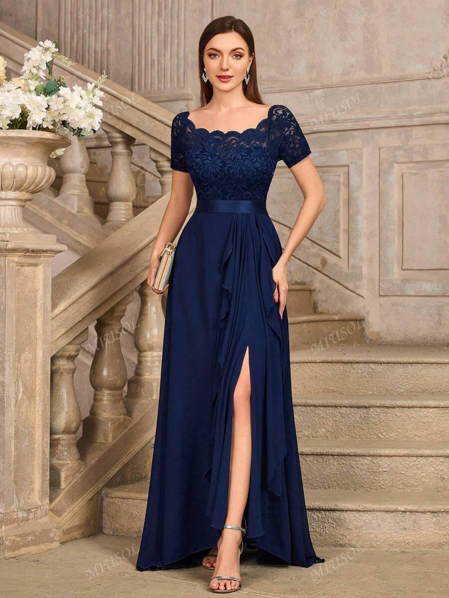SHEIN GRANATOWA MAXI SUKIENKA S06__XL