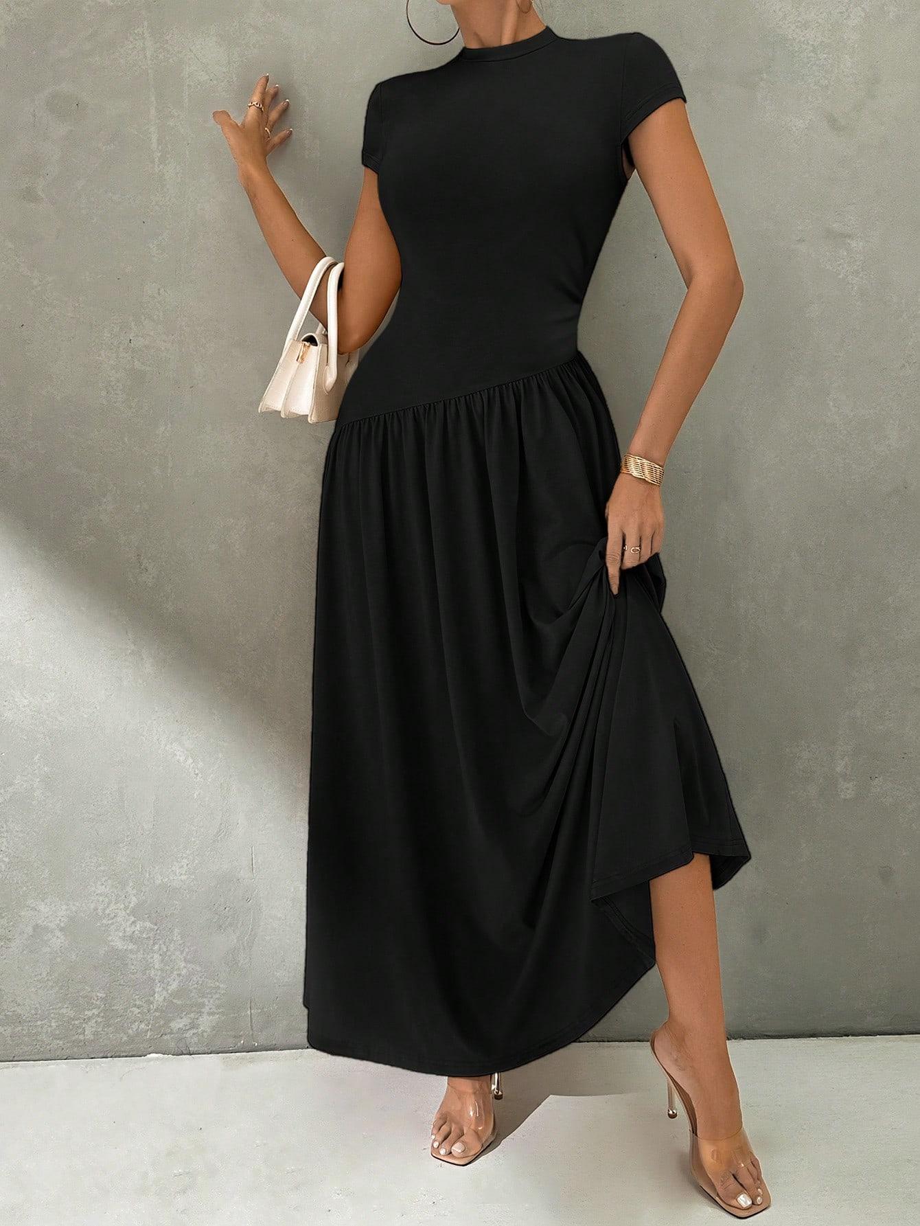 FIRERIE CZARNA MAXI SUKIENKA S06__L