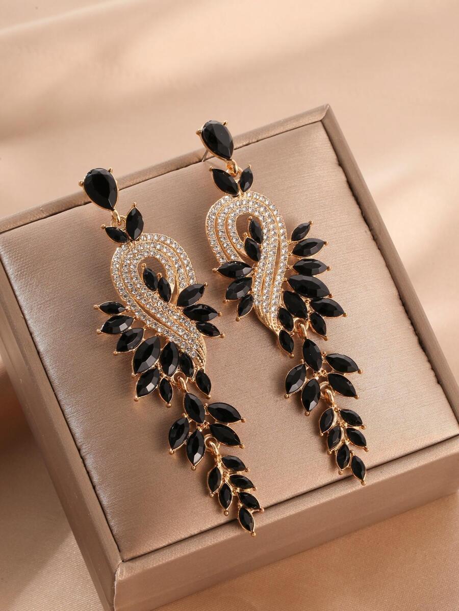 SHEIN CZARNE WISZĄCE KOLCZYKI S07__8,3CM