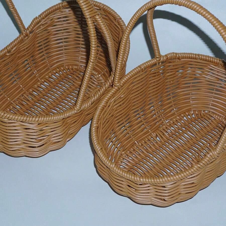 SHEIN BRĄZOWY PLECIONY KOSZ 1SZT. S07__13,5X25X27CM