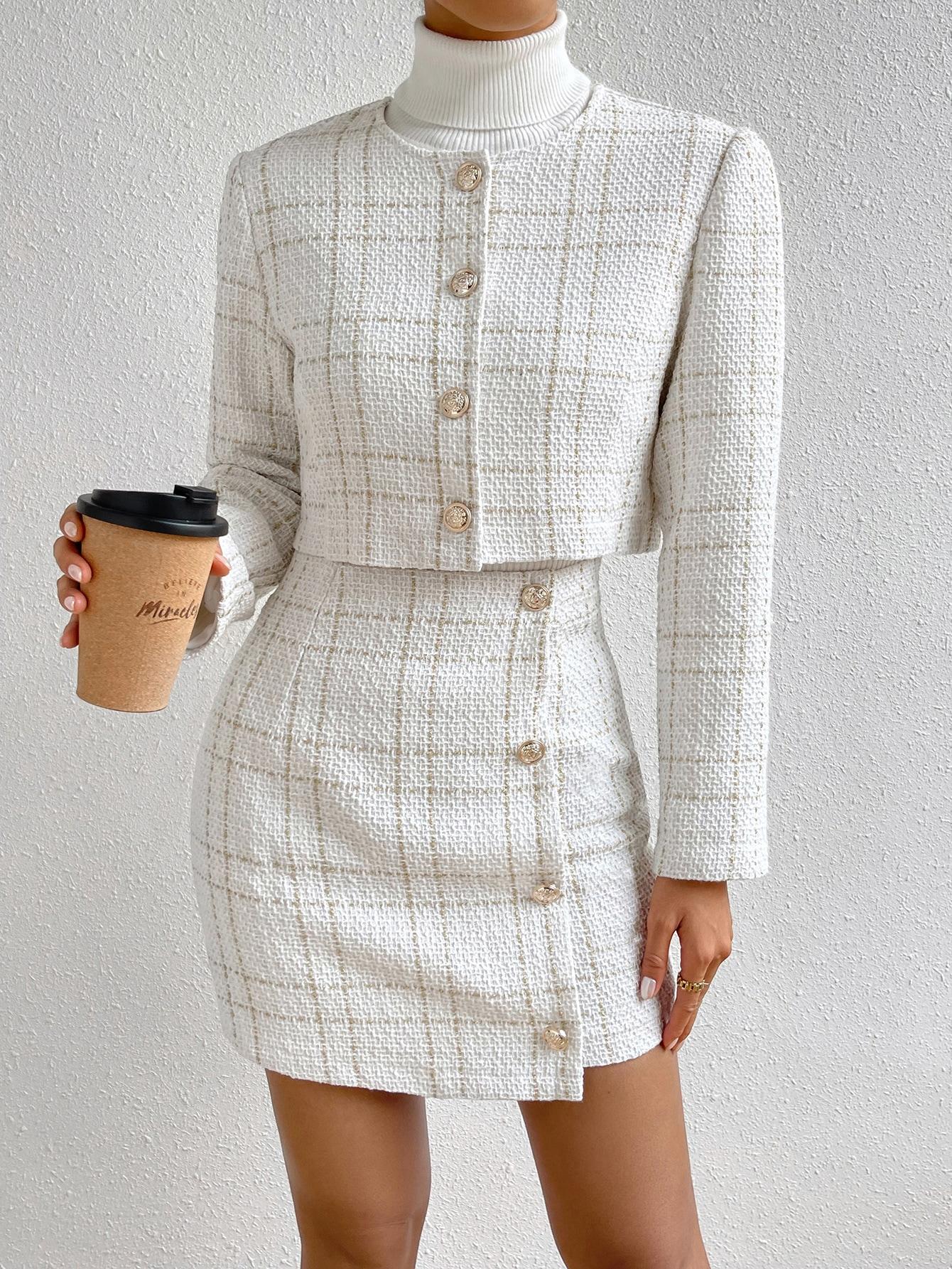SHEIN MINI SPÓDNICA GUZIKI S06__L