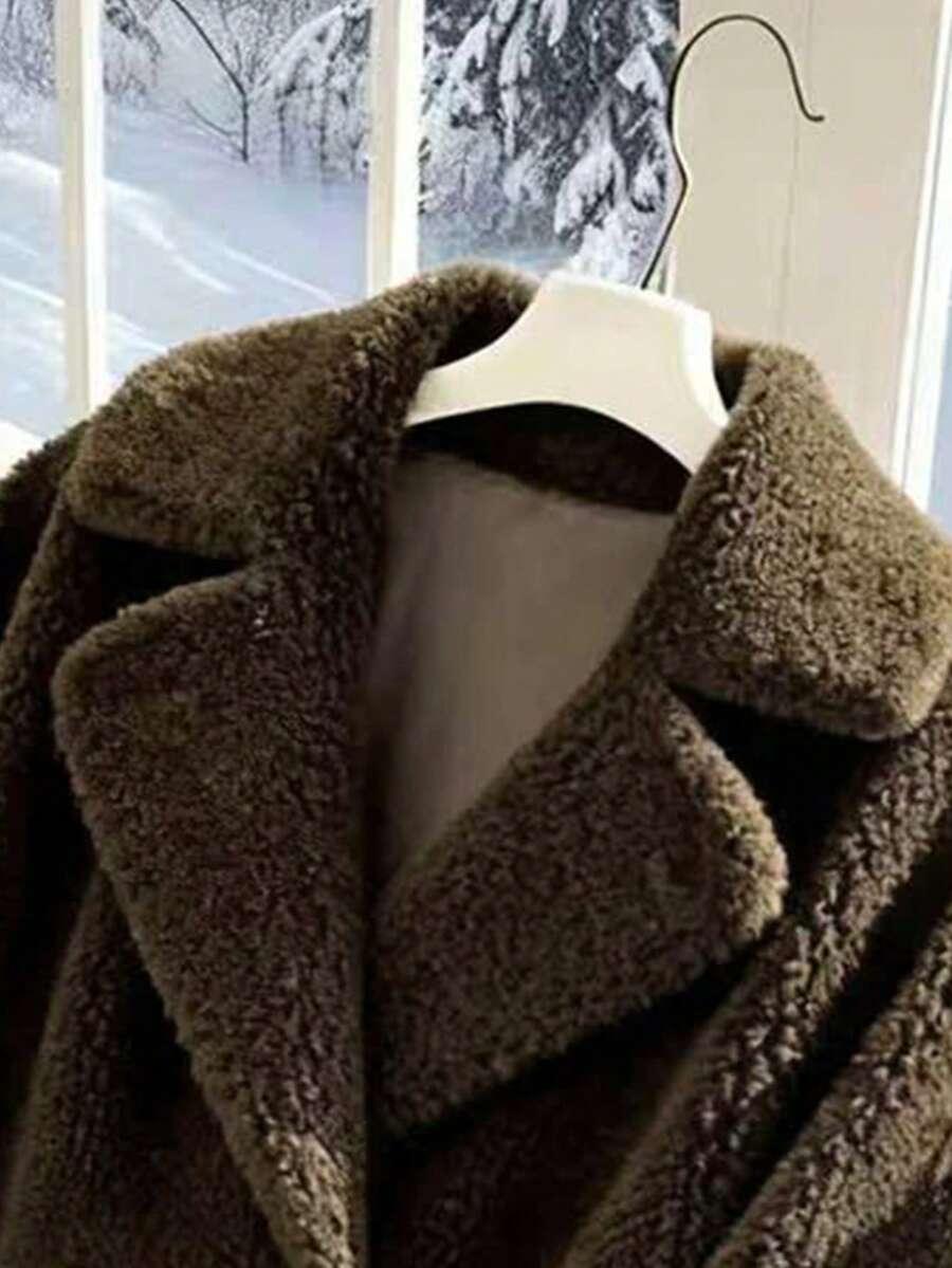 SHEIN BRĄZOWA KURTKA MIŚ W01__S