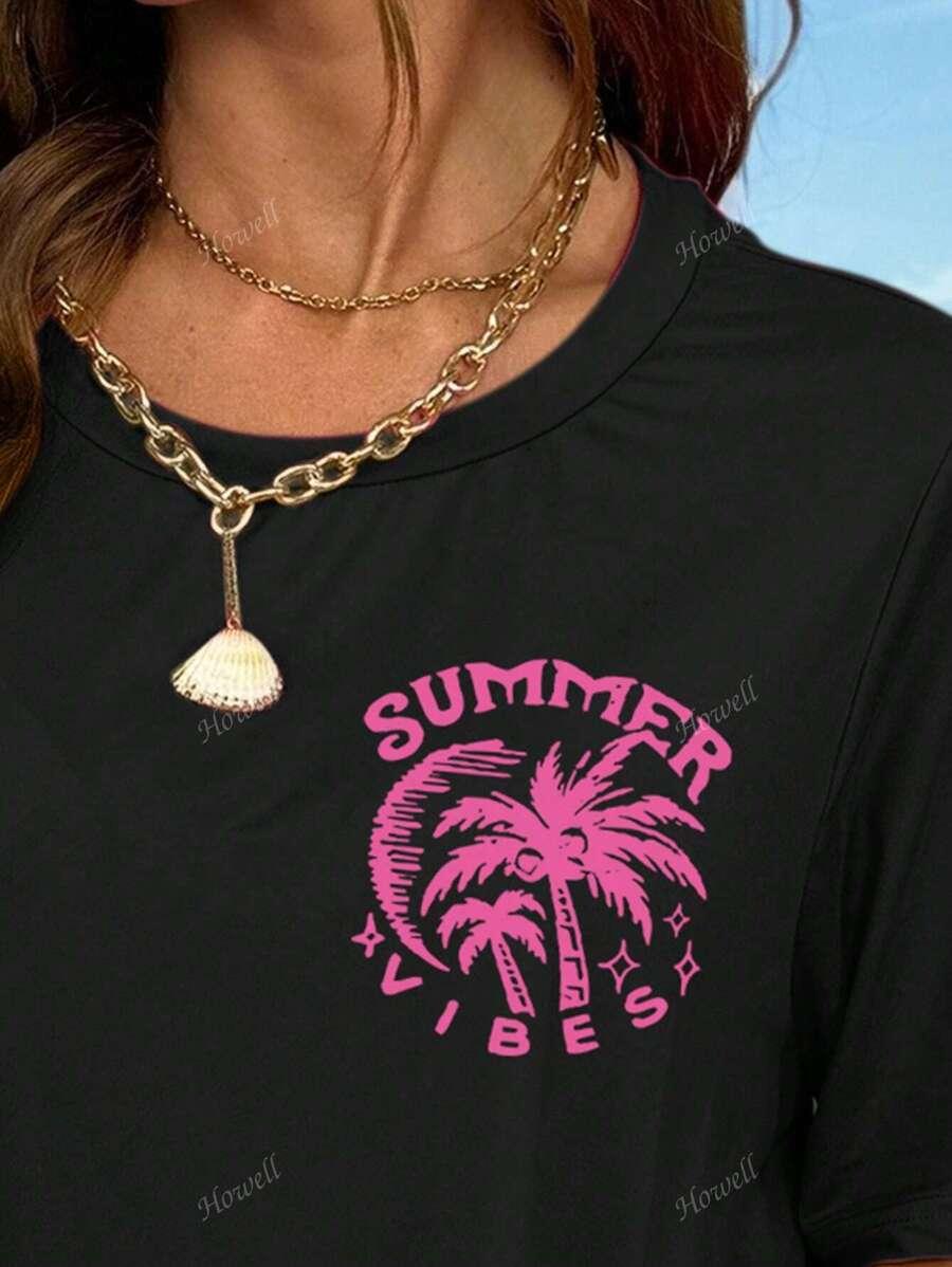 SHEIN T-SHIRT OKRĄGŁY DEKOLT PRINT S06__46