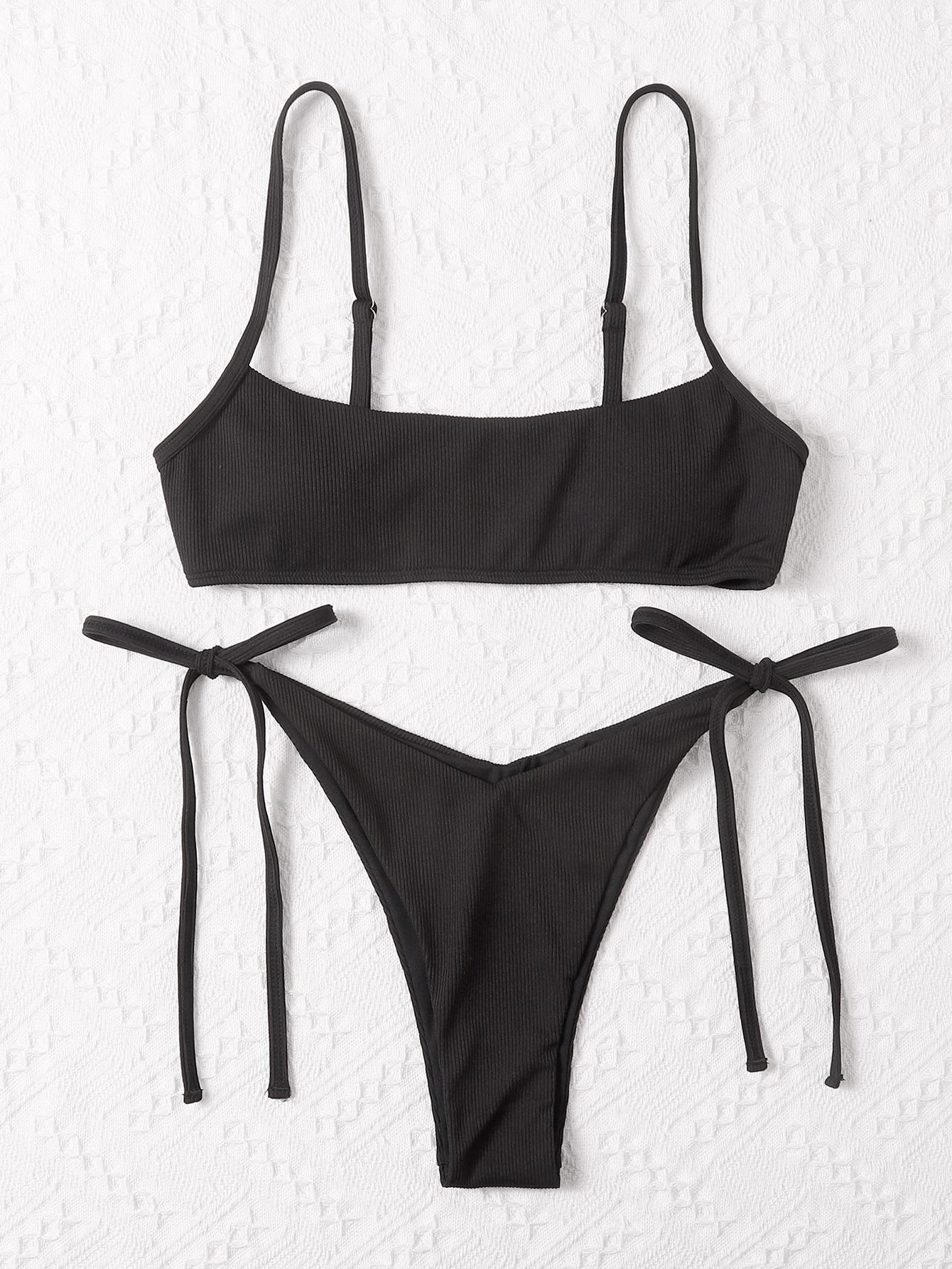 SHEIN CZARNY DWUCZĘŚCIOWY STRÓJ KĄPIELOWY S09__S