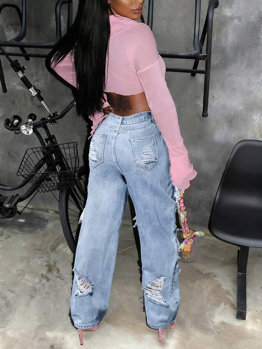 SHEIN NIEBIESKIE SPODNIE JEANS S06__XXL