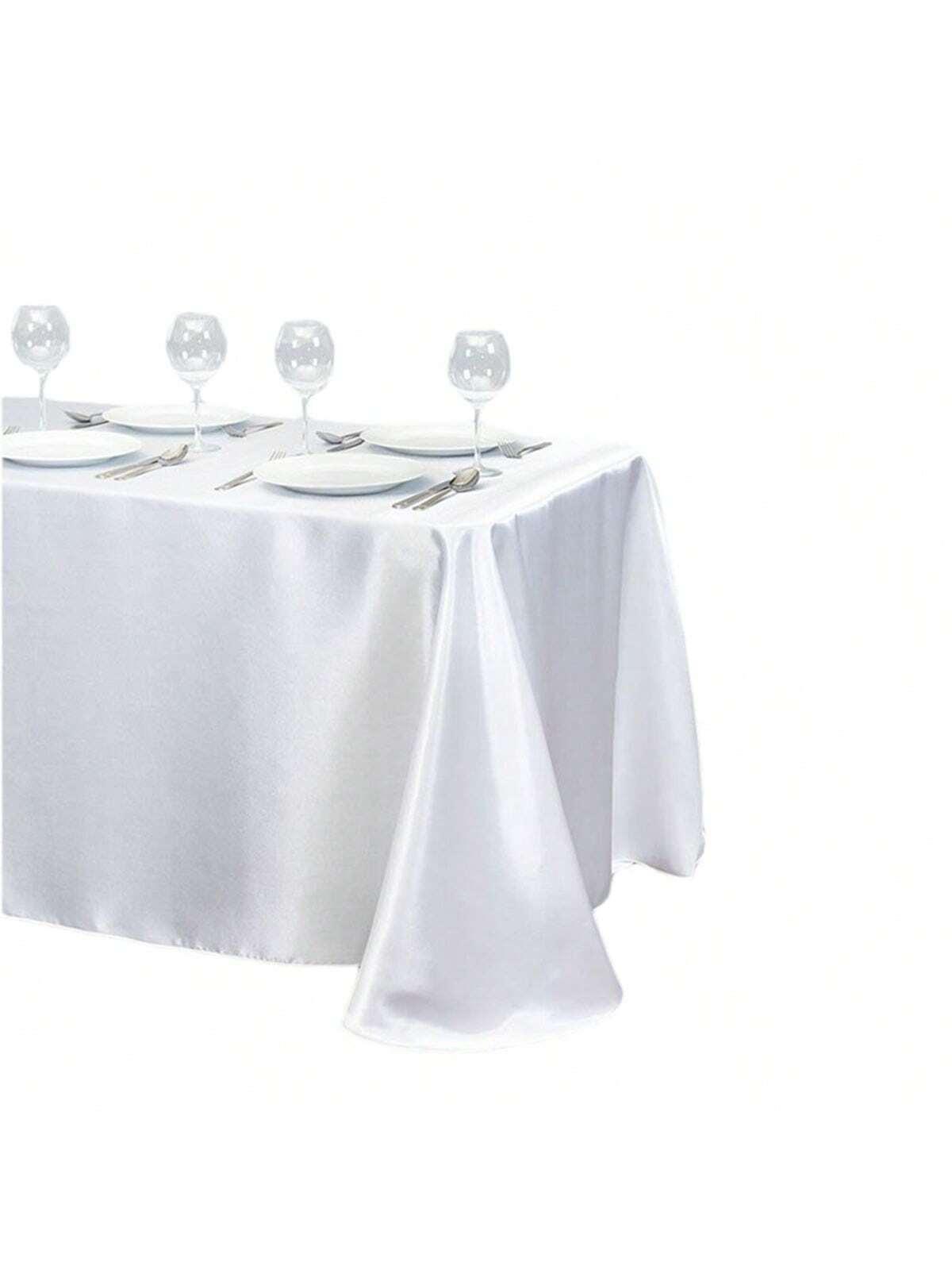 SHEIN BIAŁY SATYNOWY OBRUS S07__150X220CM
