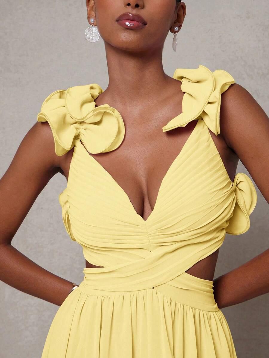 SHEIN ŻÓŁTA MAXI SUKIENKA S06__XS