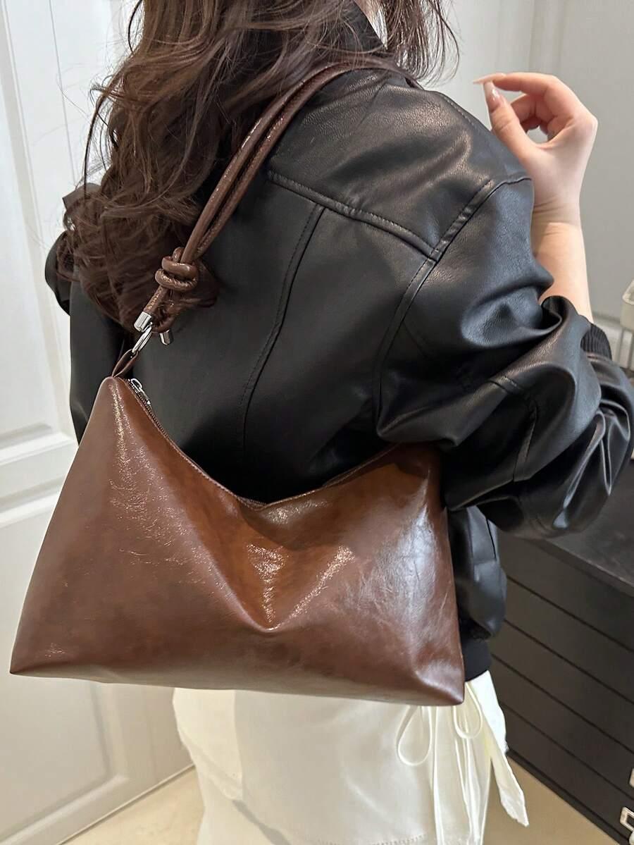 SHEIN BRĄZOWA TOREBKA IMITACJA SKÓRY S07__20,5X31