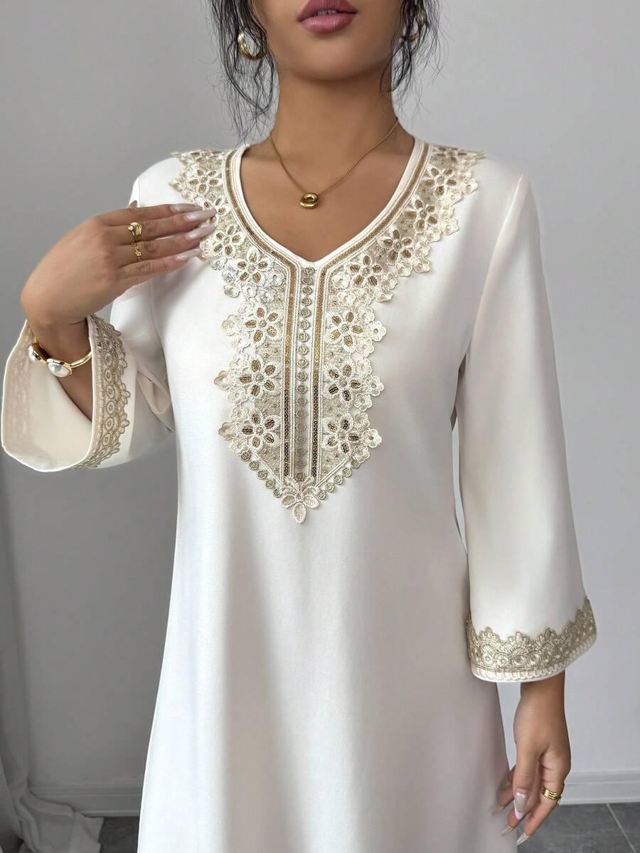 SHEIN MAXI SUKIENKA DŁUGI RĘKAW S06__S