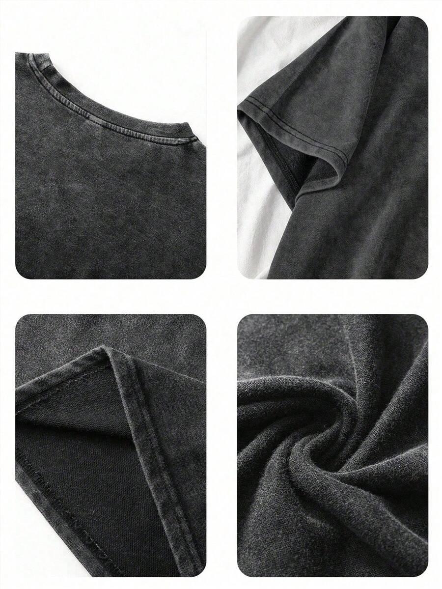 SHEIN SZARY T-SHIRT NADRUK S06__XL