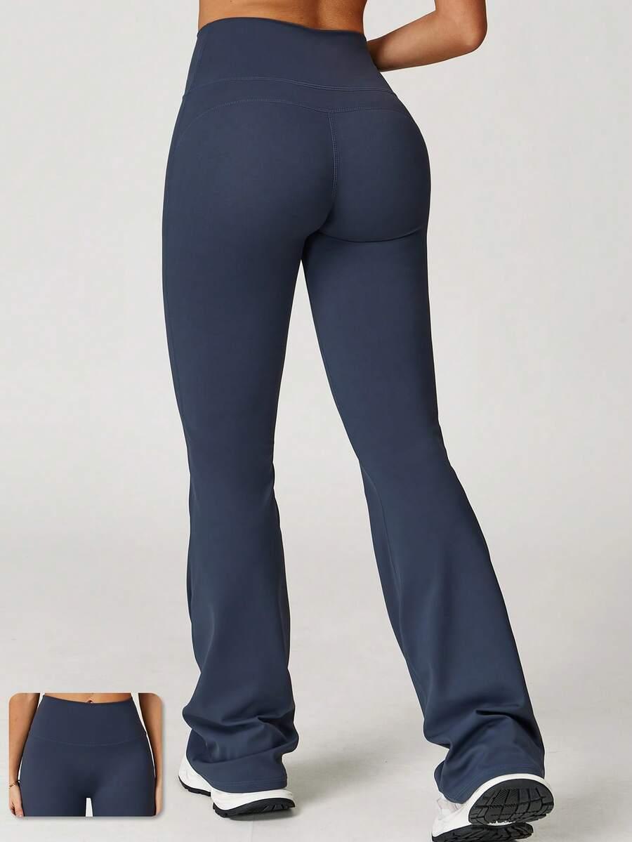 MASKERT GRANATOWE LEGGINSY DZWONY S06__S