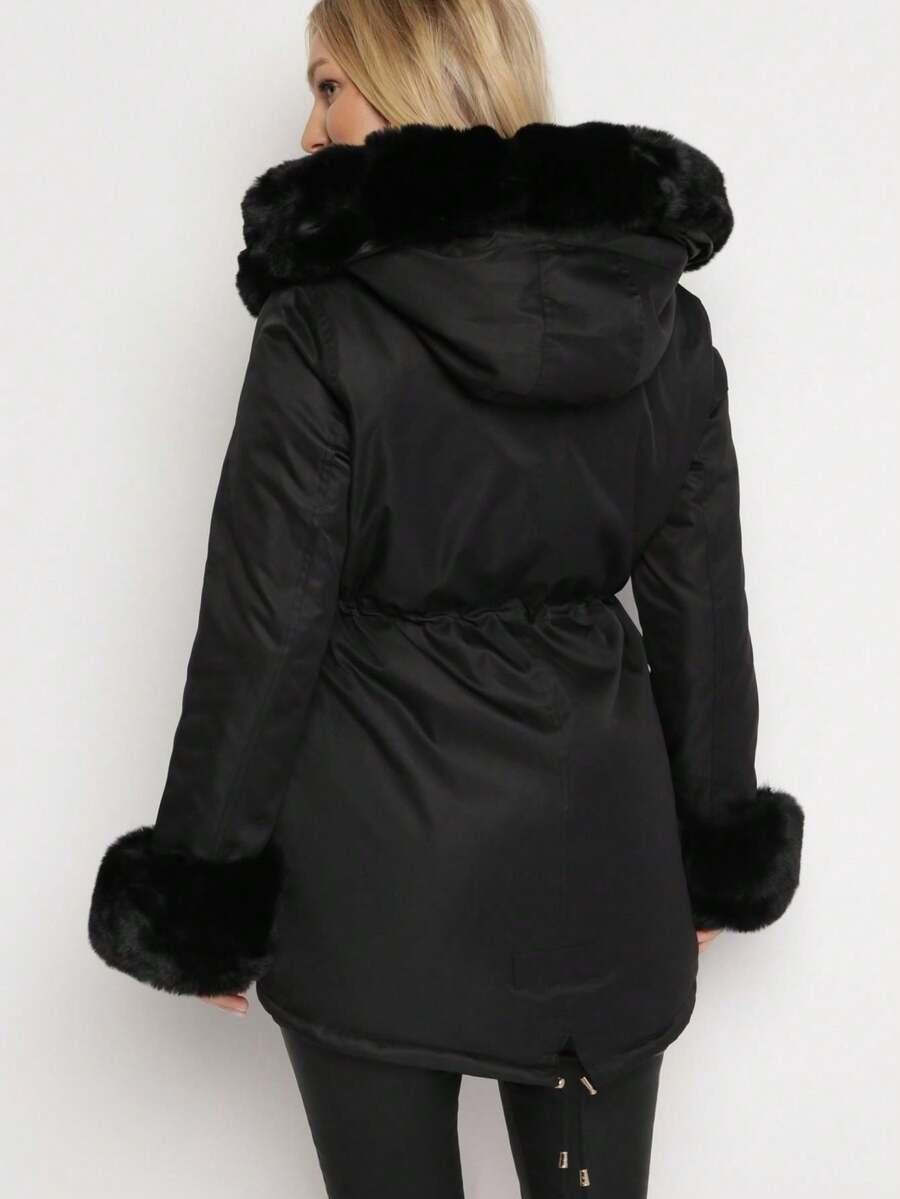 SHEIN CZARNA KURTKA KAPTUR W01__M