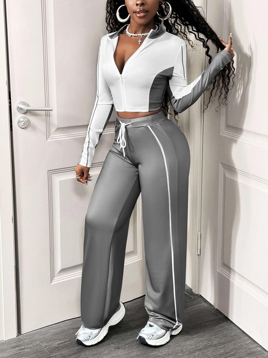 SHEIN KOMPLET BLUZKA SPODNIE S06__L