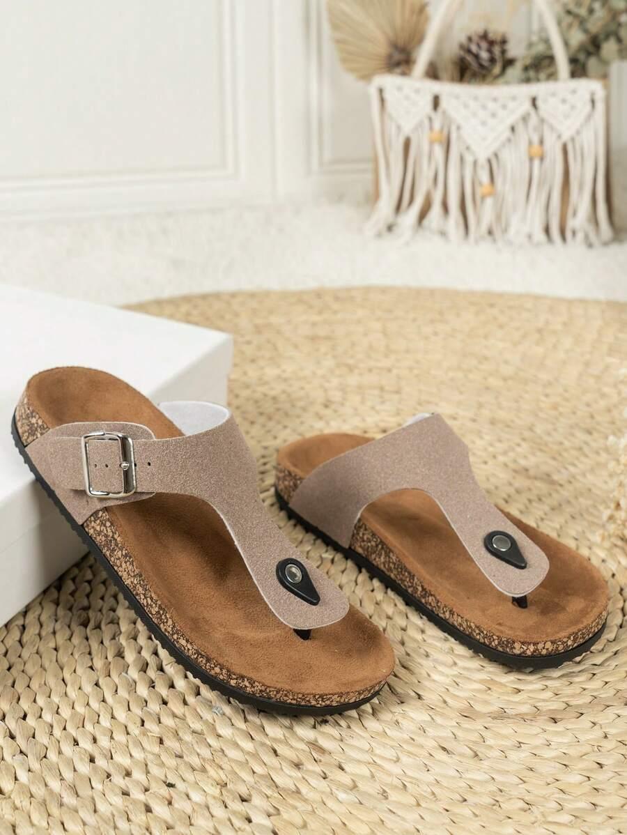 SHEIN BRĄZOWE KLAPKI CASUAL S06__37