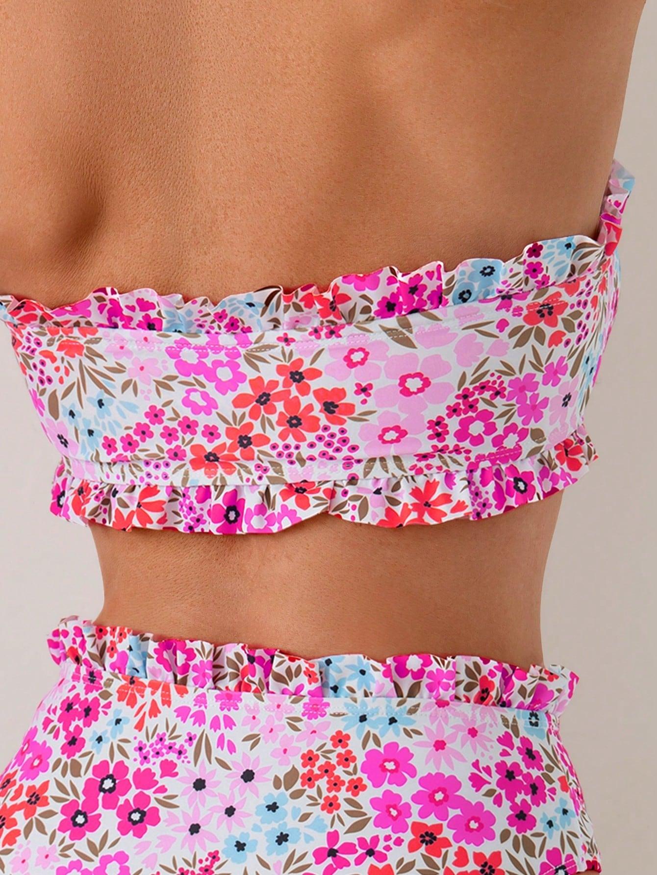 SHEIN DWUCZĘŚCIOWY STRÓJ KĄPIELOWY S09__L