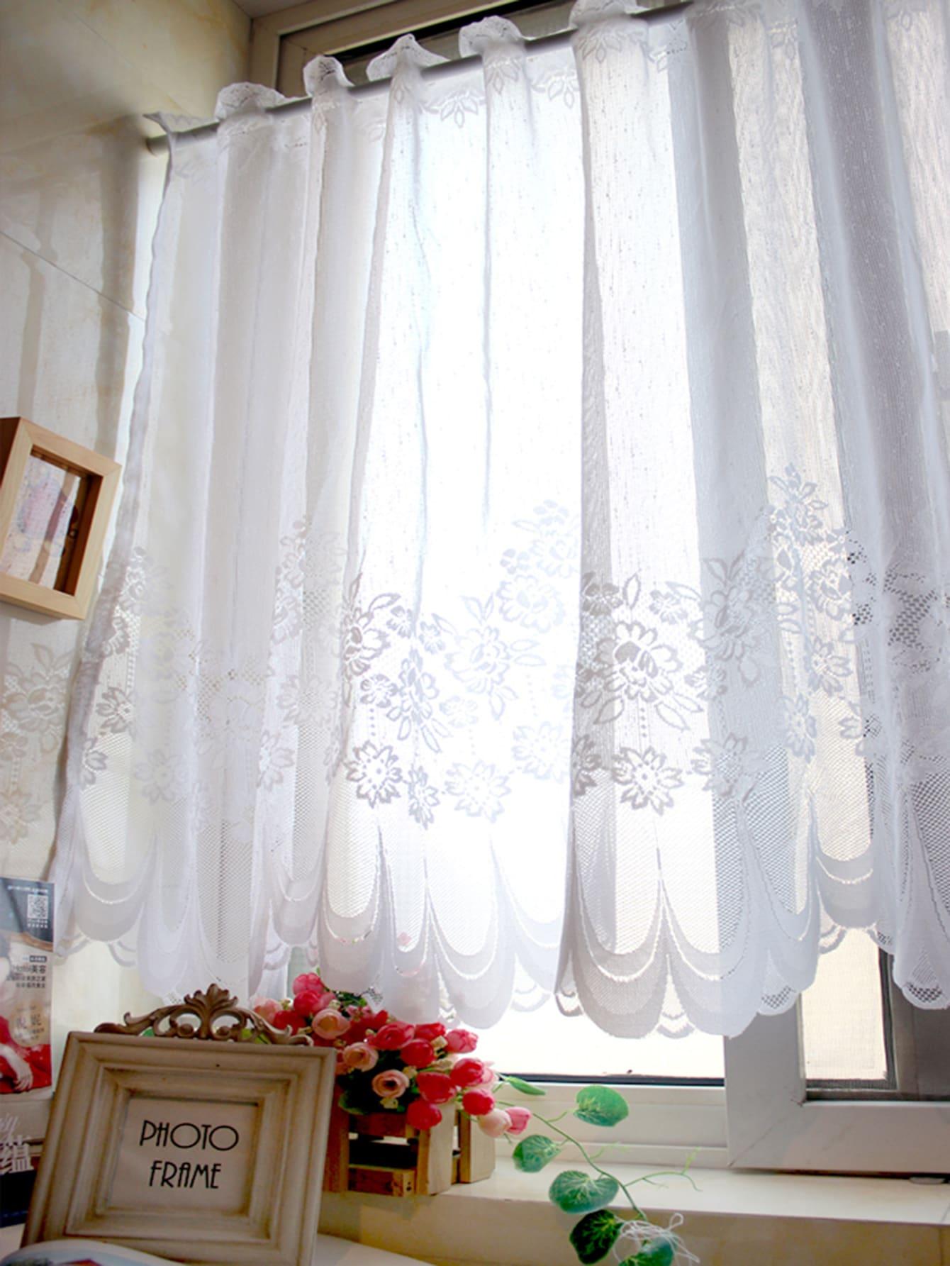SHEIN BIAŁA FIRANKA ZDOBIENIE 1-PACK S07__100X60CM